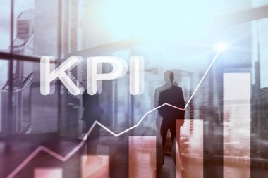 KPI - anahtar performans göstergesi grafik üzerinde arka plan bulanık.