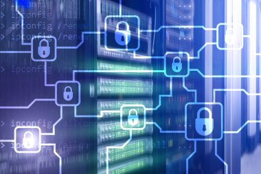 Blochain bilgi şifreleme. Siber güvenlik, kripto para birimi.