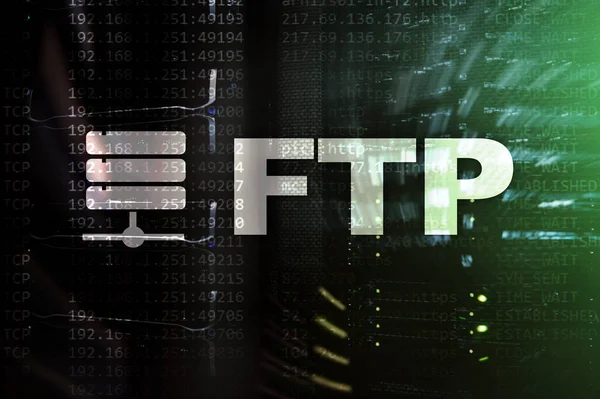 FTP - File transfer protocol. Internet and communication technology concept.