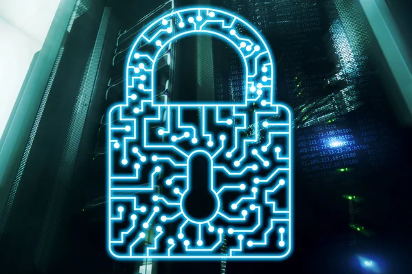 Cyber Security Ikona Zámku Internet Ochranu Dat Osobních Informací Technologií — Stock fotografie