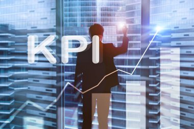 KPI - anahtar performans göstergesi grafik üzerinde arka plan bulanık.