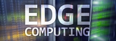 Bilgisayar, internet ve modern teknoloji kavramı modern sunucu Oda arka plan üzerinde kenar.