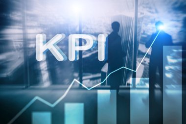 KPI - anahtar performans göstergesi grafik üzerinde arka plan bulanık.