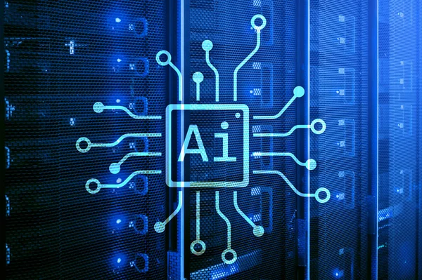 Artificiell Intelligens Automation Och Modern Informations Teknik Koncept Virtuella Skärmen — Stockfoto