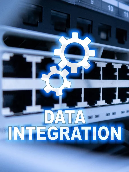 Data Integration Information Teknik Koncept Server Rum Bakgrund — Stockfoto