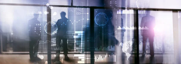 Inteligência Empresarial Diagrama Gráfico Stock Trading Painel Investimento Fundo Transparente — Fotografia de Stock