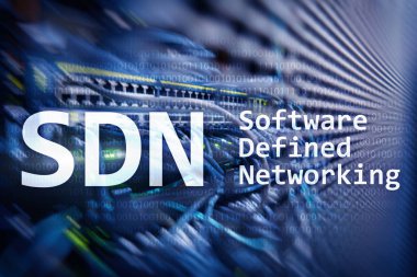 SDN, yazılım ağ kavramı modern sunucu Oda arka plan üzerinde tanımlı.