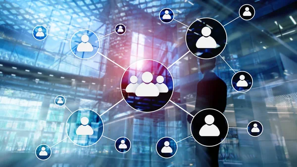 HR - insan kaynakları yönetimi kavramı bulanık iş merkezi zemin üzerine.