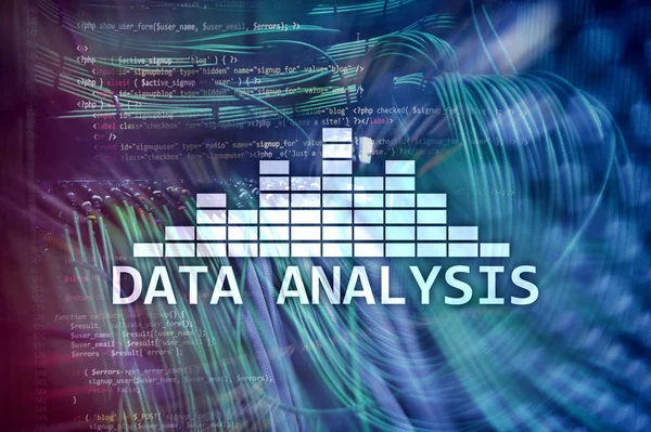 Texto Análisis Big Data Fondo Sala Del Servidor Internet Concepto — Foto de Stock