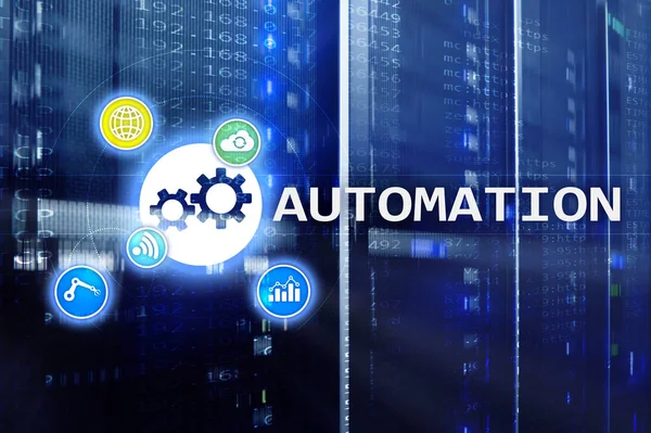 Automação Negócios Tecnologia Processo Inovação Fabricação Conceito Internet Tecnologia Fundo — Fotografia de Stock