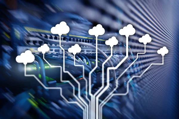 Tecnología Nube Redes Almacenamiento Datos Concepto Internet —  Fotos de Stock