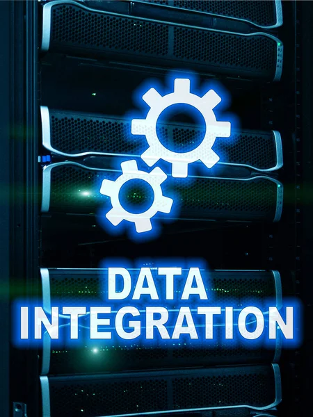 Datové Integrace Informací Technologií Koncept Serveru Pokoj Pozadí — Stock fotografie