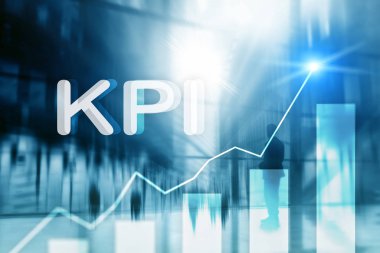 KPI - anahtar performans göstergesi grafik üzerinde arka plan bulanık.
