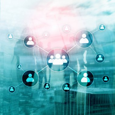 HR - insan kaynakları yönetimi kavramı bulanık iş merkezi zemin üzerine.