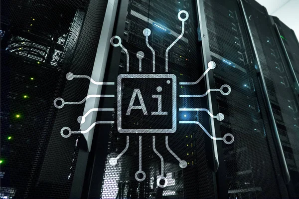 Artificiell Intelligens Automation Och Modern Informations Teknik Koncept Virtuella Skärmen — Stockfoto