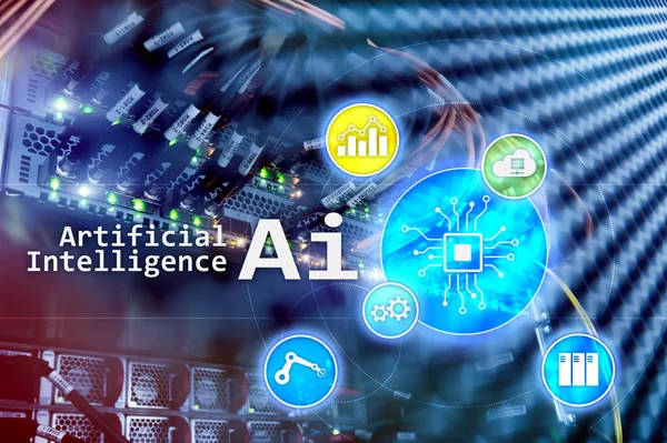 Inteligencia Artificial Automatización Concepto Moderno Tecnología Información Pantalla Virtual — Foto de Stock