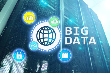 Büyük veri analizi, mühendislerimizin sunucusu. Internet ve teknoloji. Sunucu odası veri merkezi 