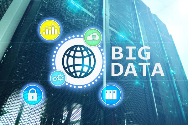 Big Data Analisando Servidor Internet Tecnologia Centro Dados Sala Servidor — Fotografia de Stock