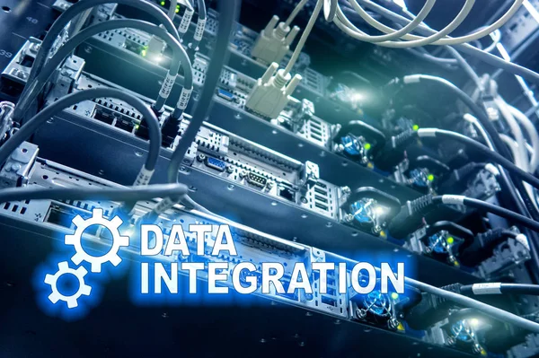 Data Integratie Informatie Technologie Concept Server Kamer Achtergrond — Stockfoto