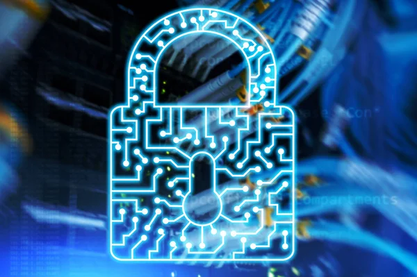 Cyber Security Lock Icon Information Privacy Data Protection Internet Technology — Stock Photo, Image