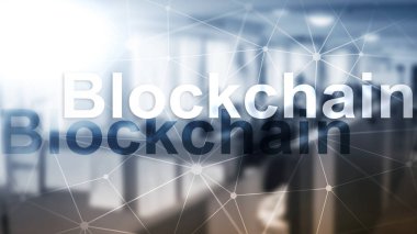 Blockchain teknoloji kavramı sunucu arka planda. Veri şifreleme.
