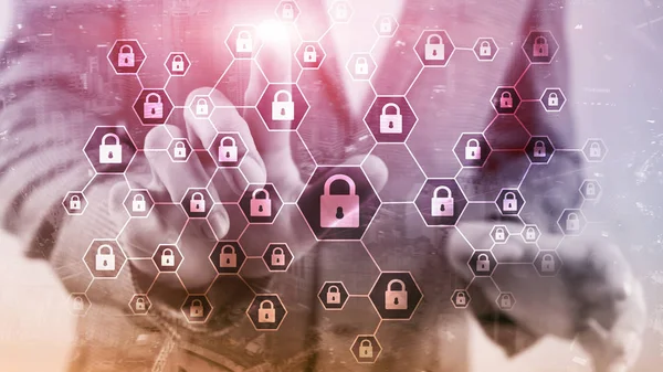 Ciberseguridad Privacidad Información Protección Datos Defensa Virus Spyware —  Fotos de Stock