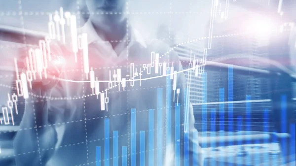 Devisenhandel Finanzmarkt Anlagekonzept Auf Business Center Hintergrund — Stockfoto