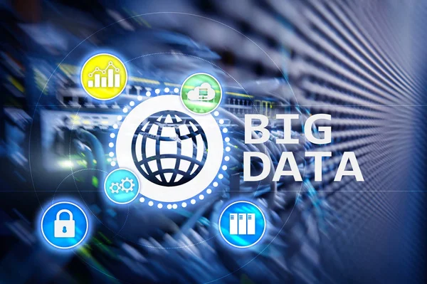 Big Data Analisando Servidor Internet Tecnologia — Fotografia de Stock