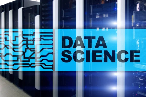 Data Science Business Internet Och Teknik Koncept Server Rum Bakgrund — Stockfoto