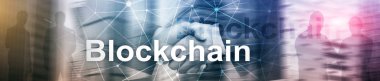 Blockchain devrim, yenilik teknoloji modern iş. Web sitesi başlık banner