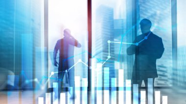 Finansal büyüme grafiği. Satışları artırmak, pazarlama stratejisi kavramı