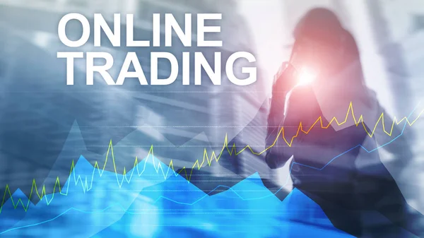 Perdagangan Online Forex Investasi Dan Konsep Pasar Keuangan Trading — Stok Foto