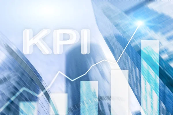 Kpi Γράφημα Δείκτη Απόδοσης Κλειδί Θολή Φόντο — Φωτογραφία Αρχείου