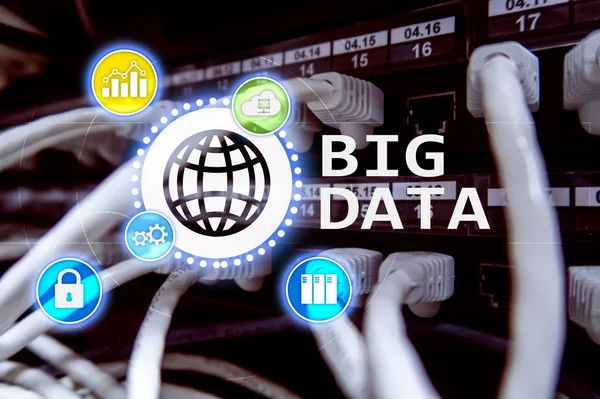 Big Data Analysing Server Internet Technology Server Room — Stock Photo, Image