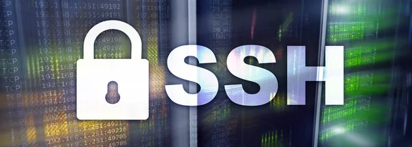 Ssh Protokol Secure Shell Dan Software Konsep Perlindungan Data Internet — Stok Foto