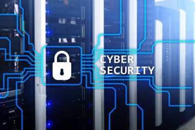 Siber güvenlik, bilgi Gizlilik ve veri koruma kavramı sunucu üzerinde arka plan Oda