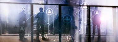 Çift pozlama insan yapısı Hr - insan kaynakları yönetimi ve işe alım kavramı ağ