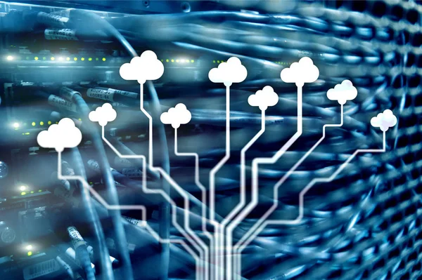 Tecnologia Cloud Networking Archiviazione Dati Concetto Internet — Foto Stock
