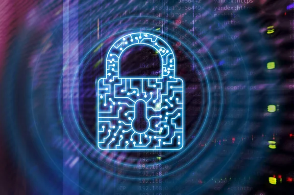 Cyber Security Låssymbolen Sekretesskydd Data Information Internet Och Teknik Koncept — Stockfoto