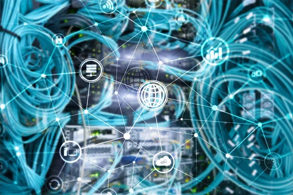 Ict Informační Telekomunikační Technologie Iot Internet Věcí Konceptů Diagramy Ikonami — Stock fotografie