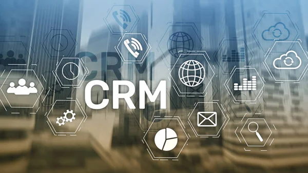 Crm Customer Relationship Management System Concept Abstract Blurred Background — Stock Photo, Image