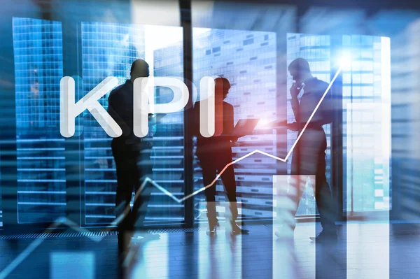 Kpi Key Performance Indicator Geschäfts Und Technologiekonzept Mehrfachbelichtung Gemischte Medien — Stockfoto