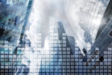 Mali grafik üzerinde bulanık gökdelen office arka plan