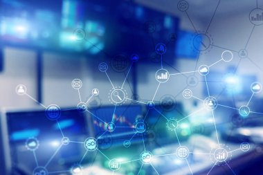 Çift Pozlama iş organizasyon yapısı üzerinde arka plan bulanık