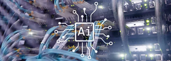 Sztuczna Inteligencja Automatyzacji Nowoczesnej Technologii Koncepcja Wirtualnego Ekranu — Zdjęcie stockowe