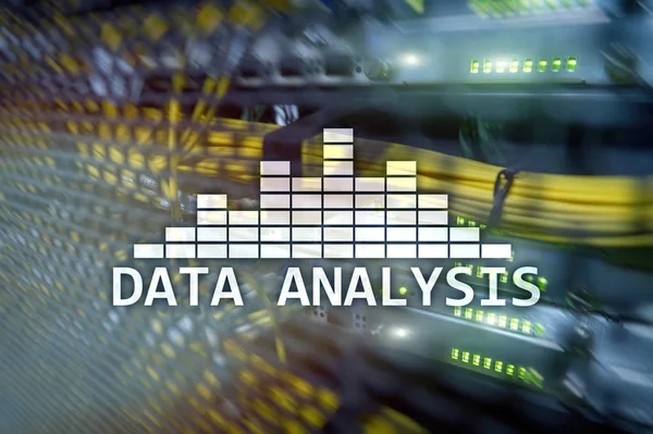 Big Data Analyse Tekst Server Kamer Achtergrond Internet Moderne Technologie — Stockfoto