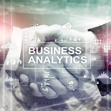 İş analytics kavramı çift pozlama arka plan üzerinde
