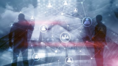 Çift pozlama insan yapısı Hr - insan kaynakları yönetimi ve işe alım kavramı ağ.