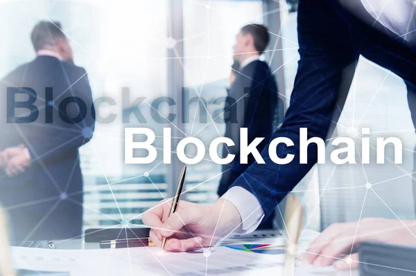 Blockchain Teknik Koncept Servern Bakgrund Datakryptering — Stockfoto