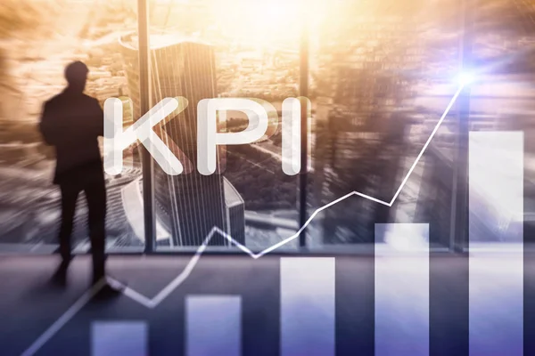 Kpi Key Performance Indicator Geschäfts Und Technologiekonzept Mehrfachbelichtung Gemischte Medien — Stockfoto